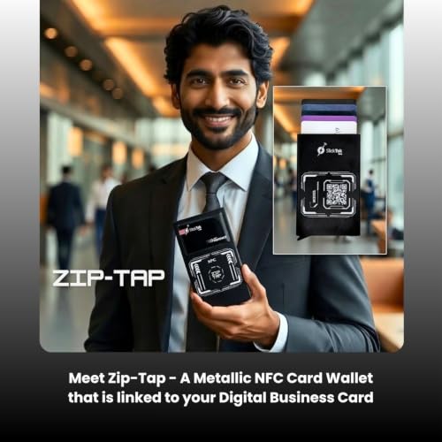 Image of Zip-Tap NFC Digital Contact Exchange Wallet, Matte Grey Aluminium