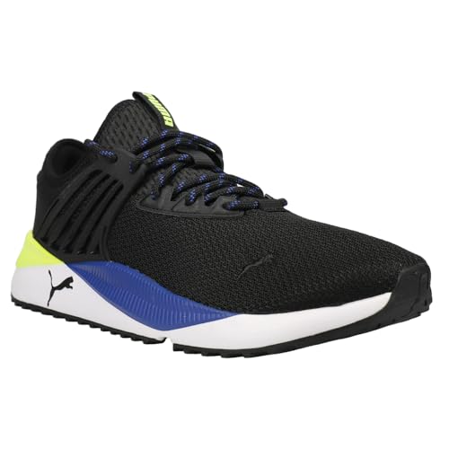 PUMA PUMA Men's Pacer Future Sneaker, Black-Elektro Blue-Yellow Alert, 12