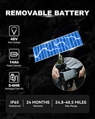 Cycleon Electric Bike For Adults: Valley Ride 750W Electric Bike 48V 10Ah Battery, 26'' Fat Tire Electric Bike Dual Shock Absorber, 7-Speed Electric Bicycles For Commute Mountain Beach Snow, Red #TOP1