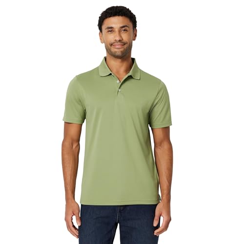 Image of Amazon Essentials Men's Moisture Wicking Golf Polo Shirt, Short Sleeve, Slim-Fit, Quick-Dry, Active Wear