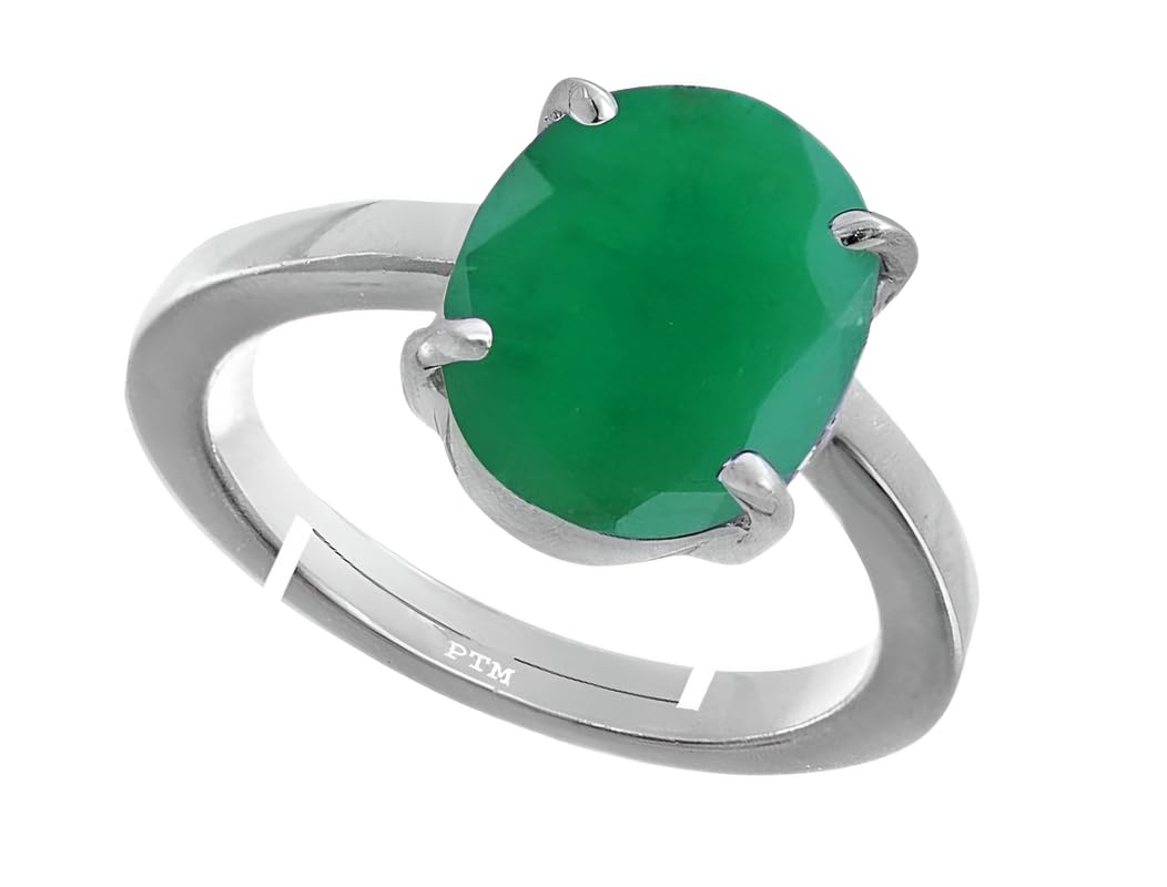 ptm Emerald/Panna 3.25 Ratti to 10.25 Ratti or 3 Carat to 9.5 Carat Astrological Certified Gemstone Sterling Silver/bis Hallmark Adjustable Ring for Men & Women-picture-9