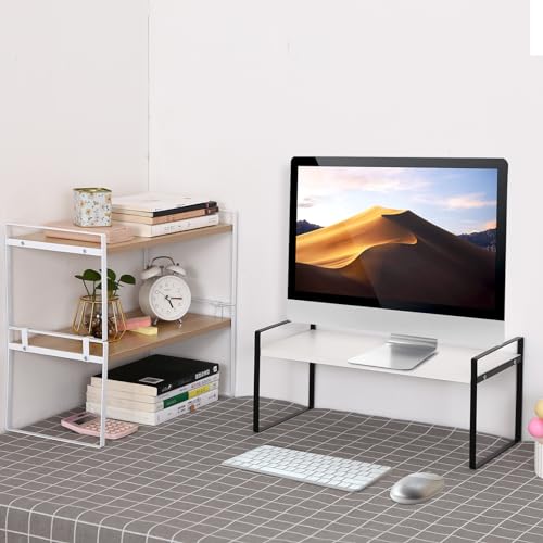 image for YGYQZ Wood Office Desk Shelf Organizer - Desktop Supplies Cute Dresser