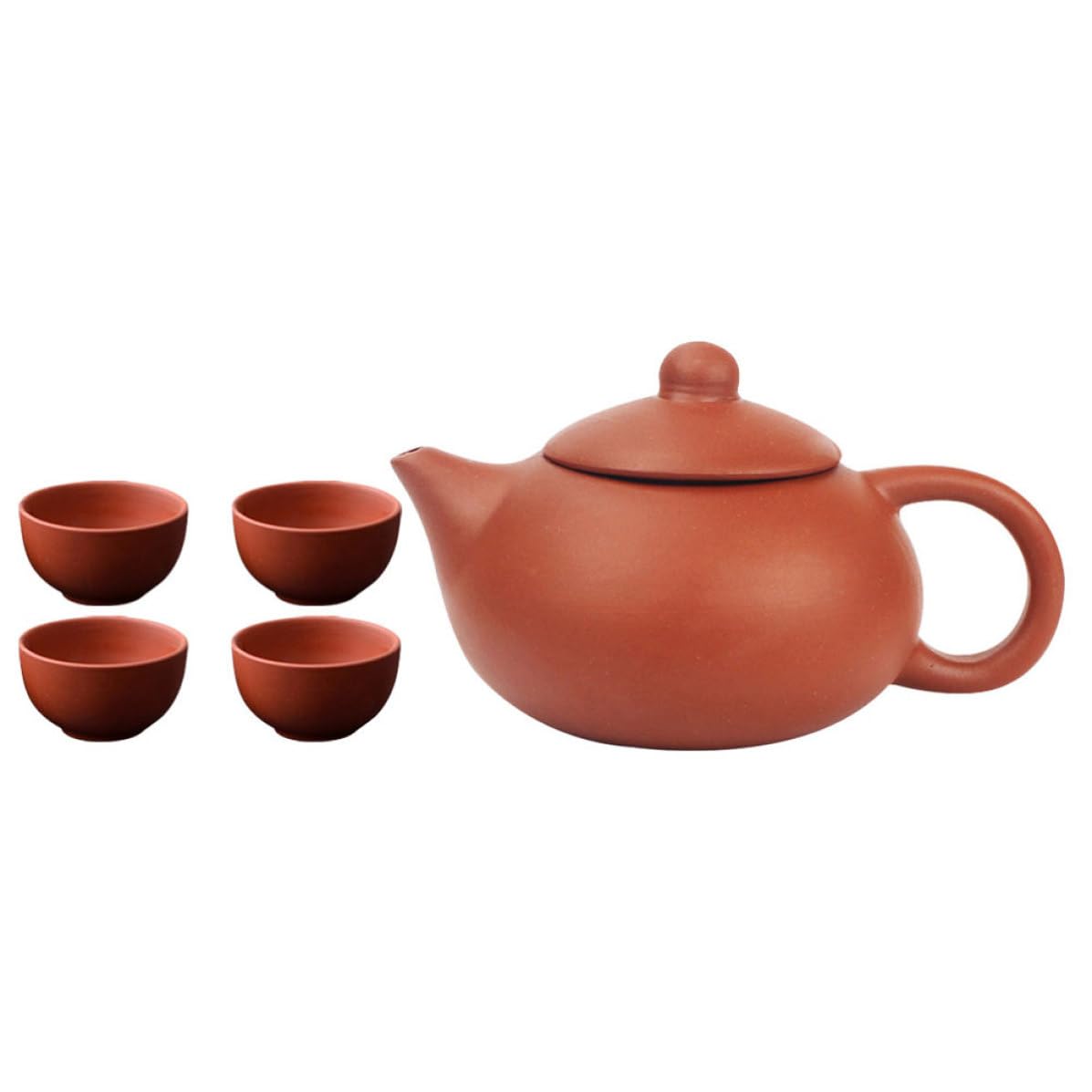 Juego de tetera de barro púrpura con infusor y taza retro para té suelto