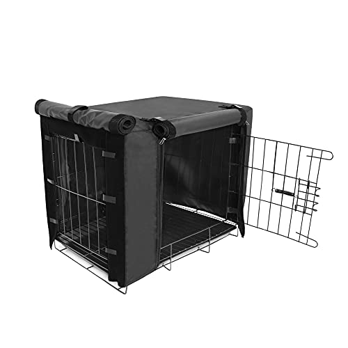 HABOPET Dog Crate Cover Waterproof, Double Door for Large Pet Kennel Cover Universal Fit for 42 inches Wire Dog Crate…
