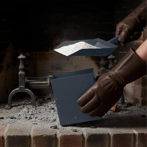 Relaxdays Caja Cenizas Recogedor, Acero, Contenedor Cenizas Chimenea y Estufa, 35,5 x 23 x 9 cm, Pala Cenizas, Antracita - imagen 2