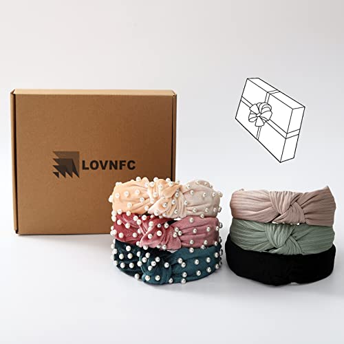 Womens Headbands, Lovnfc 6Pcs Knotted Head Bands No Slip Fashion For Women Girls Wide Top Knot Turban Hair Bands Velvet Hair Hoops Hairband #TOP5