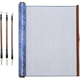 Hipzeepo Set de Práctica de Caligrafía China Sin Tinta, 4 Piezas de Papel No Tejido para Escritura Al Agua, 3 Pinceles de Caligrafía Tradicional.