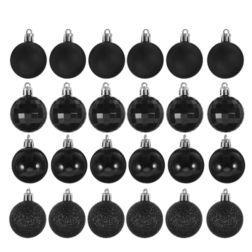 Amosfun Weihnachtsbaumkugeln Klein 24 StüCk 4X4X4.5 cm HäNgender Christbaumschmuck Mit Verschiedenen Designs FüR Weihnachtsbaum Dekoration Zuhause Und Festliche AnläSse