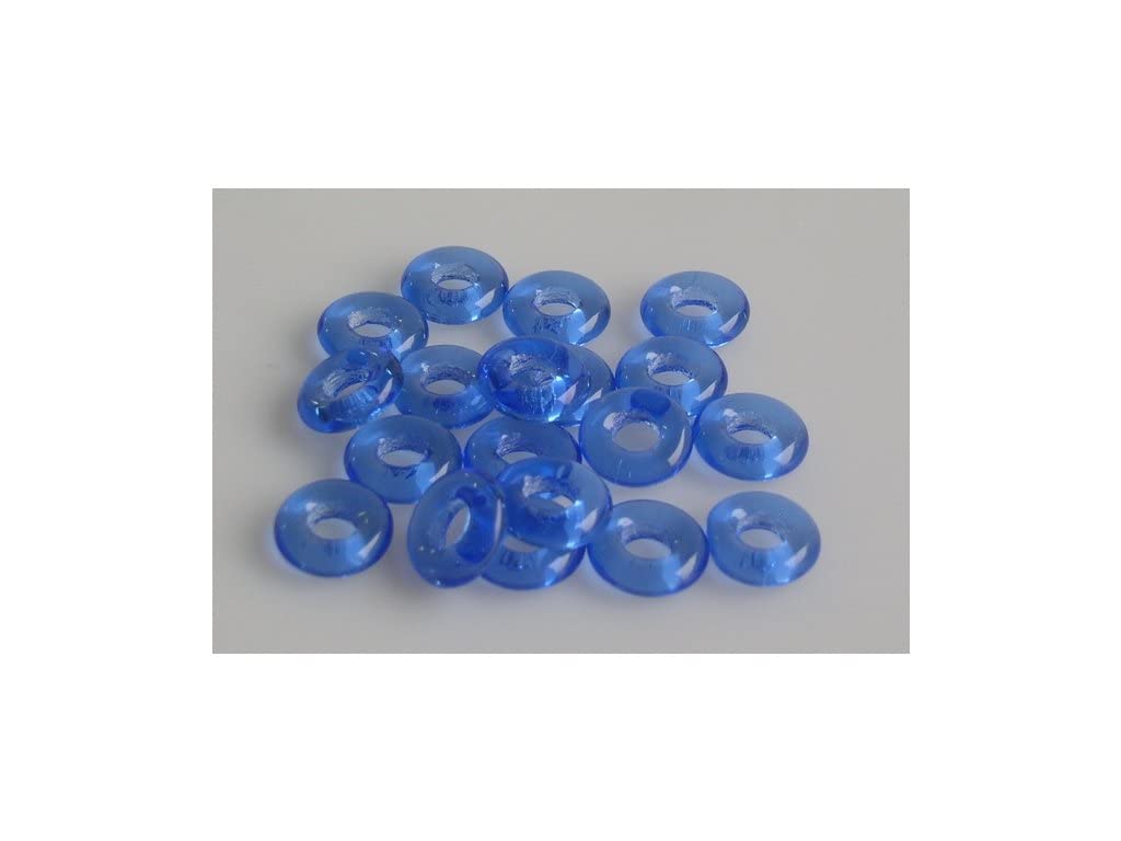 150pcs Demi Round O-Bead Circular Spacer Beads 10 mm, Transparent Blue (30060), Bohemia Crystal Glass, Czechia 11144003 — image 1