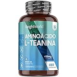 Alta Dosis de 400 mg de Teanina - Nuestras cápsulas contienen 400 mg de teanina en polvo por cápsula. La teanina tiene una estructura similar al L-glutamato, este es un aminoácido esencial para muchas funciones corporales. Los aminoácidos son los bloques de construcción centrales de muchas proteínas en nuestro cuerpo.