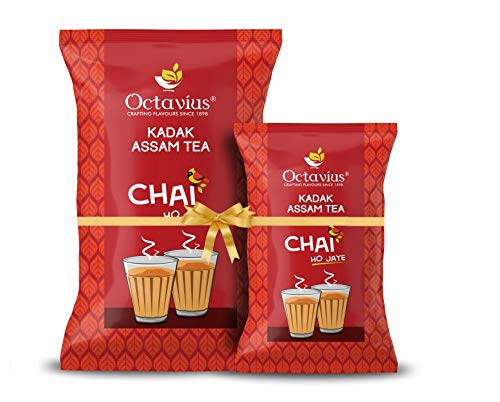 Image of Octavius KADAK Assam CTC Chai 1.25kg | Extra Strong Assam Tea | Black Tea | Kadak Chai Patti | Loose Tea | Strong Chai | Tea Powder | Chai Patti | Taza Tea | Garden Fresh Tea | Tea 1.25 Kg