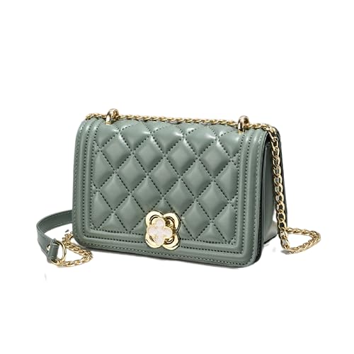 Bolsa feminina transversal inclinada, bolsa de ombro com corrente de diamante, bolsa quadrada pequen