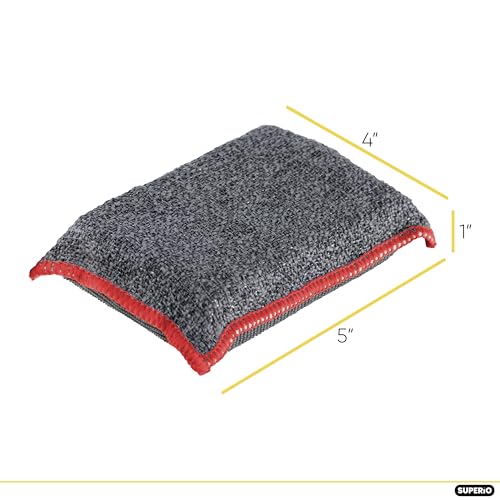 Image of Superio 18-Pack Miracle Microfiber Scrubbing Sponge, Extra Scrubbing Power Kitchen Sponge, Sink, Pot, Pan and Dish Washing, Super Absorbent and Rapid Drying, Multi-Grey