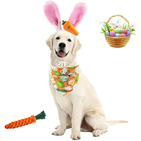 Viewm Dog Bandana Costume Small Medium Large Outfit for Puppy Cat (Orange Eggs) Cover