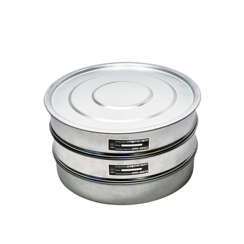 Test Sieve Cover & Tray Laboratory Sampling Inspection Pharmacopeia Sieve Galvanized Lid and Bottom Container Diam. 30 cm