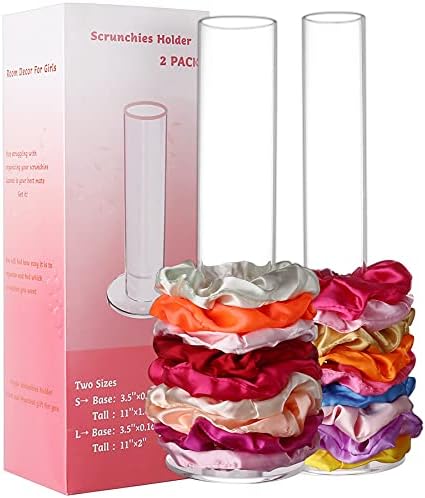 2 Pack Hair Scrunchies Organizer Scrunchie Holder - Hair Ties Organizer,11 inch Hair Scrunchies Holder Stand,Hair Accessories for Girls Room Organizer,Jewelry Tower