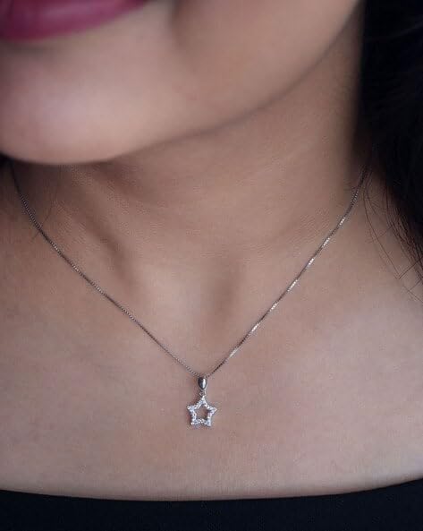 Image of 925 Sterling Silver Pendant Necklace Charm for Women | Elegant Minimalist Pendant | Hypoallergenic, Lightweight | Everyday Wear | Birthday, Anniversary & Gift for Her