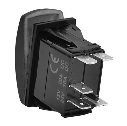 Image of Orange Led Toggle Rocker Switch Compatible with Car Marine Boat Caravan Vehicle Off-Road Pickup 5P ON-Off SPST Switch with Wires (5pin on-Off)