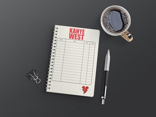Image of zenithink Kanye West Singer artist Wiro Journal Notebook | 80 gsm Paper With 350GSM Hard Cover | Unruled | Pages - 160 | A5 Size | Wiro Binding | Versatile for School, Home & Office
