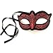 MasqStudio Girls Black Gold Silver Masquerade Ball Mask Cosplay Mardi Gras Prom Dance Birthday Bachelor Party (Red)
