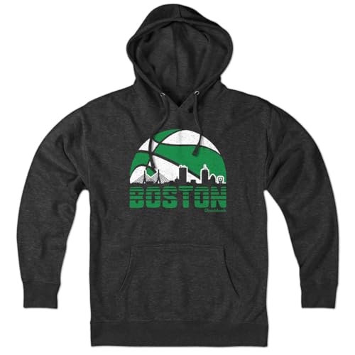 Chowdaheadz Boston Basketball Skyline Hoodie – Unisex Pullover Sweatshirt Soft Cotton Blend