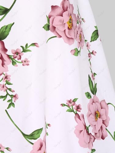 Image of Rosegal Plus Size Women Cottagecore 2PC Floral Sundress Set