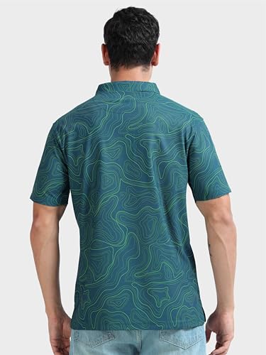 Image of STELLERS Men's Printed Polo T-Shirt | Regular Fit| Feather Touch Feel | Odour Resistant | Wrinkle Free | Stretchable | Anti-Static