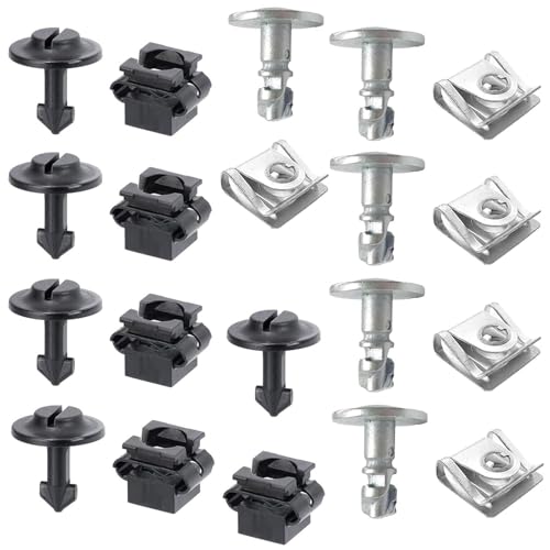 Pack of 20 Underbody Protection Mounting Clips, Bumper Mounting Clips, Mounting Clips Hood Buckle, Lower Cover Underbody Engine Expansion Rivets Screw Nut Clip for Volkswagen Models