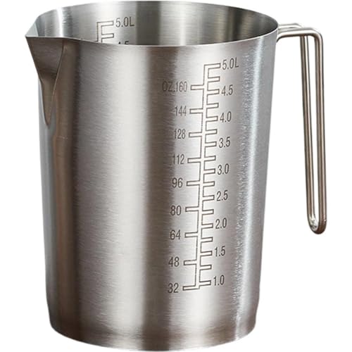 Pichet doseur 5 L en acier inoxydable à large ouverture pratique