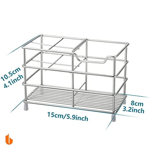 Urbanstrive 304 Stainless Steel Bathroom Toothbrush Holder Toothpaste Holder Stand Bathroom Accessories Organizer (Silver, Large) - Thumbnail 2
