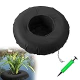 DECOHS 17.3" Floating Planters for Ponds, Woven Fabric Floating Pond Plant Baskets, Aquatic Plant Fish Barrier Floating Island for Garden Water Features and Aquascape Decoration