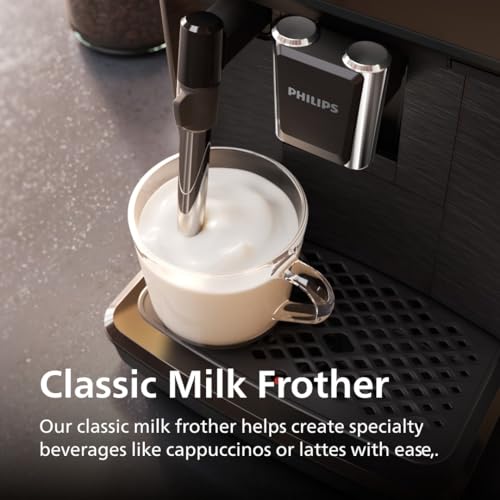 Philips 2200 Series Fully Automatic Espresso Machine, Classic Milk Frother, 2 Coffee Varieties, Intuitive Touch Display, 100% Ceramic Grinder, AquaClean Filter, Aroma Seal, Black (EP2220/14) by PHILIPS - Image 4