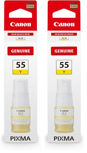 Canon GI-55Y Yellow Ink Bottle - Genuine Ink - Compatible MAXIFY GX1050/GX2050 (Pack of 2)