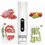 Compact Vacuum Sealer for Food, Handheld Vacuum Sealer Machine with 30 Reusable Bags, Portable Vacuum Sealer for Travel, Wireless and Efficient Seal Food Saver Vacuum Sealer