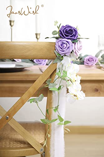 Jaoswish Artificial Fake Flowers 25Pcs Purple Lavender Roses Wedding Decorations Flowers With Stems For Diy Bouquets Arrangments Centerpieces Table Decor For Shower Pary Home #TOP5