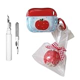 [3 en 1] Bonita funda transparente compatible con AirPods Pro 3 con llavero y kit de limpieza, diseño divertido de dibujos animados, funda protectora de TPU suave a prueba de golpes para mujer