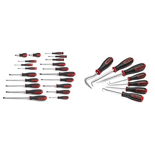 GEARWRENCH 20 Pc. Phillips/Slotted/Torx Dual Material Screwdriver Set - 80066 & GEARWRENCH 7 Pc. Hook & Pick Set - 84000D