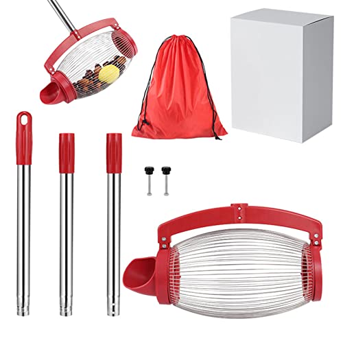 Collecteur De Noix, Cueille Fruit avec Manche Telescopique, Rouleau Ramasse Noix Noisettes Fruit, Cueille Fruits, Outils Manuels D'extérieur Légers pour Pacanes, Châtaignes