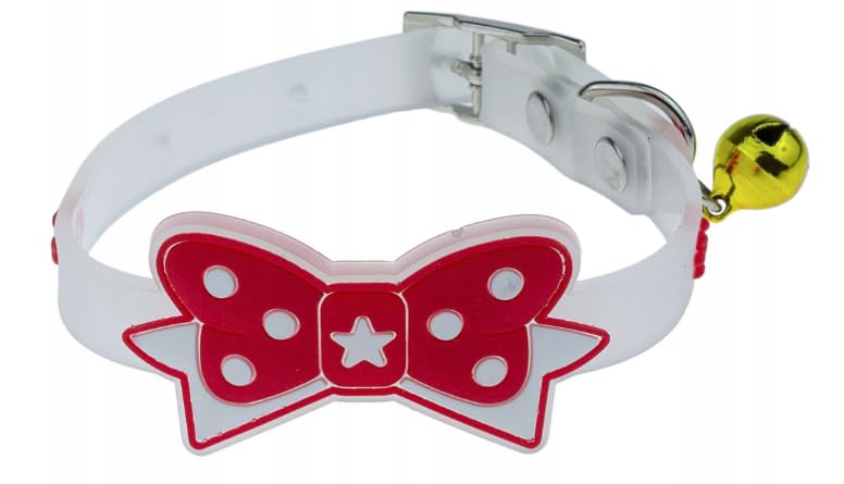 KittuPet Cute Dog Collar | Puppies Collar | Cat Collar with Bell Small Printed red Bow tie Rubber Collar (B0CLGF4Z3S) Amazon Price History, Amazon Price Tracker