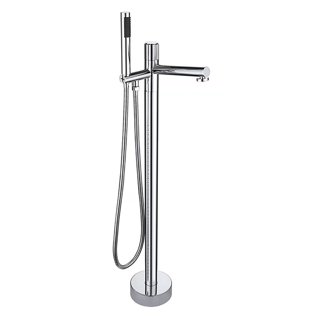 Robinet de baignoire autonome or brossé en laiton chic pour une salle de bain de luxe