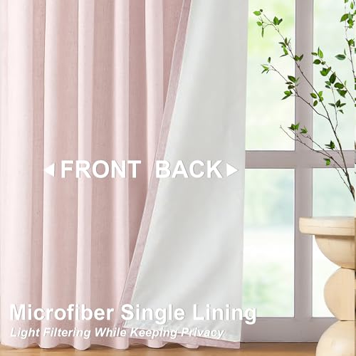 Vision Home Pink Pinch Pleated Light Filtering Curtains 102 inch Length - image 2