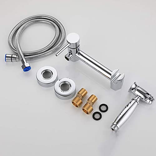 Ensemble de toilette mural avec flexible de douche en laiton - 8