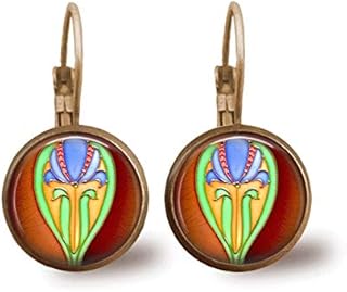 Brincos de azulejo Art Deco, joias Art Deco, brincos de latão, joias de latão, joias de azulejo, brincos de prata, joias com contas, presente de amor