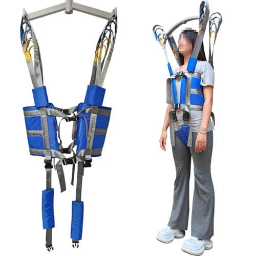 Patient Lift Sling Standing Walking Strap Transfer Gait Belt Raised Seats Harness Assistance Elderly Senior Physical Therapy Aids Full Body Exercisers Blue