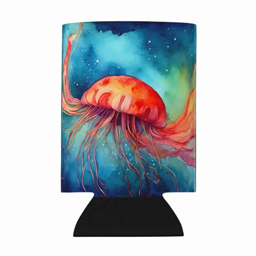 Caroline's Treasures Jellyfish Can or Bottle Hugger Cooler Washable Drink Sleeve Collapsible Beverage Insulated Holder, Can Hugger, Multicolor