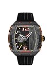 Nubeo Magellan Star Trek Watch – 48mm Limited Edition Warp Speed Analog Watch for Men, Japan Automatic with 3 Hands Date, Stainless Steel Case, Rubber Strap (NB-6106-04) - Riker Black
