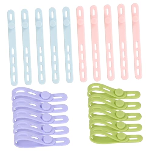 20pcs Ajustables Bridas de Silicona Multi-color Organizadores de Cables para Escritorio Oficina Correas Reutilizables para Gestión de Cables Data Cable Auriculares