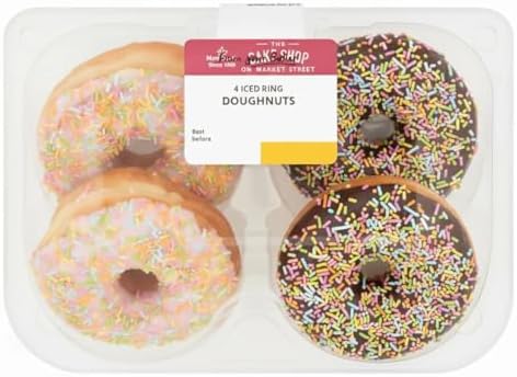 Morrisons Cake Shop Iced Ring Doughnuts 4 Pack
