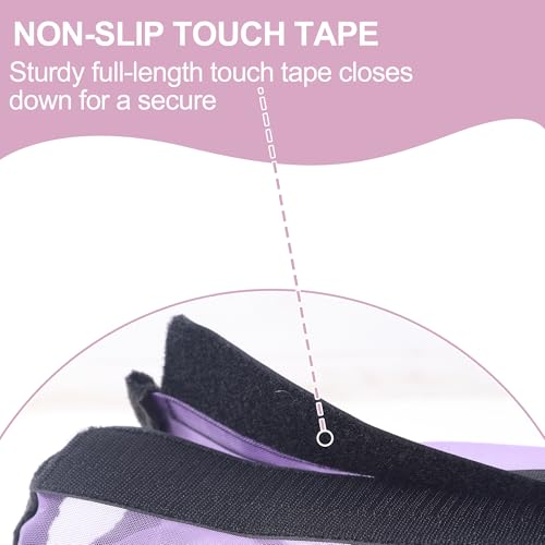 Image of Horse Fly Boots Set of 4, Ultra Lightweight Breathable Mesh Leg Wraps, Non-Slip Fit, Reduce Stomping, Universal Size, Ideal for Summer Violet