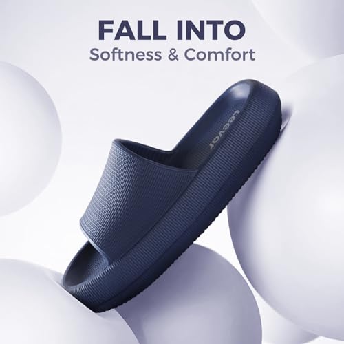 Image of Leevar Cloud Slides for Women and Men - Soft, Comfy, Relax Cloud Slippers, Thick Sole, Non-slip Slides for Men, Easy to Clean, Shower, Swimming, Beach, Indoor and Outdoor Slides for Men